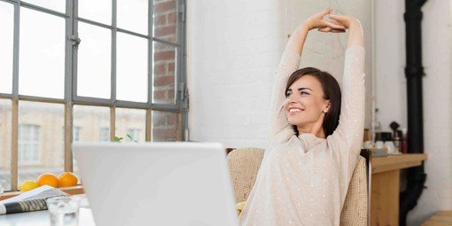 Lady Smiling Hands Up